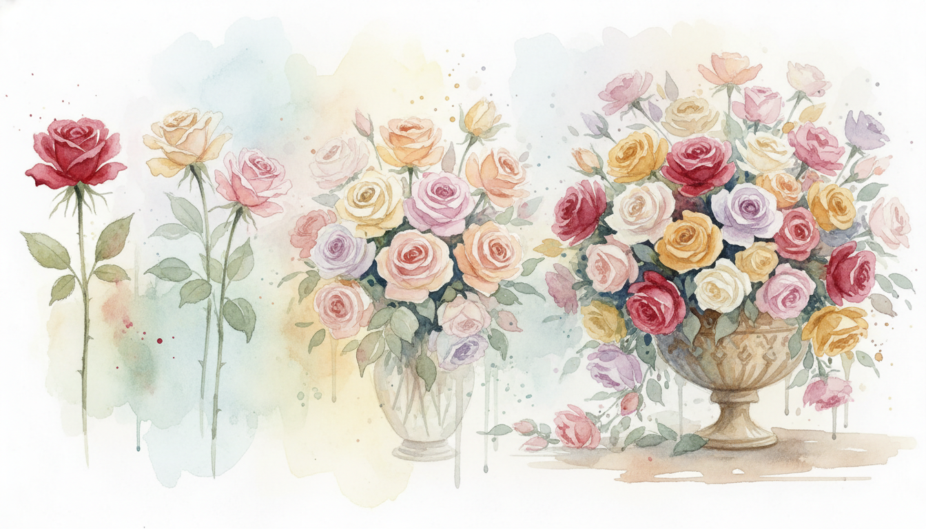 🌹 花の本数別の意味を完全ガイド